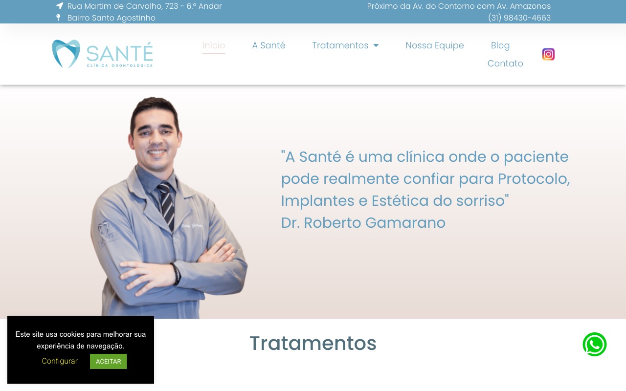 Site Clínica Odontológica Santé